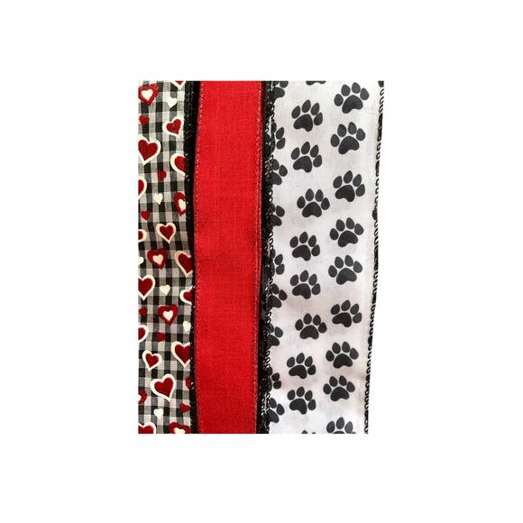 Blessed & Pet Obsessed Sign Ribbon Bundle Set, Paw Print DIY Wreath Making Kit - Picture 4 of 6